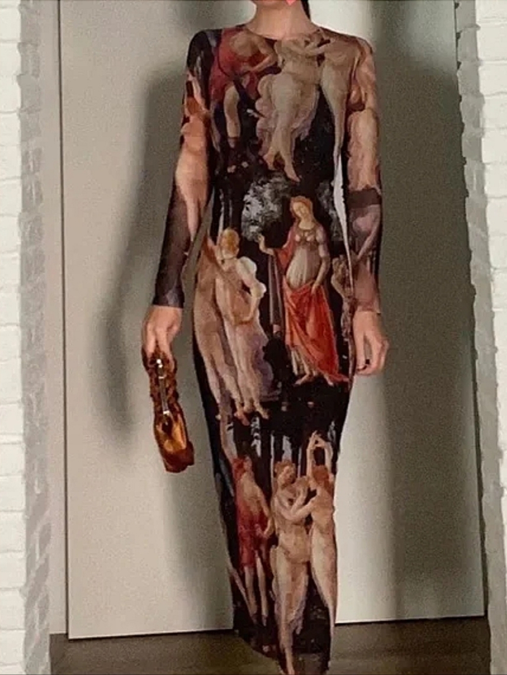 Zara Botticelli Print Dress NWT Sz M - Picture 5 of 8